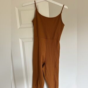 Wild Fable Burnt Orange Ribbed Sleeveless Jumpsuit